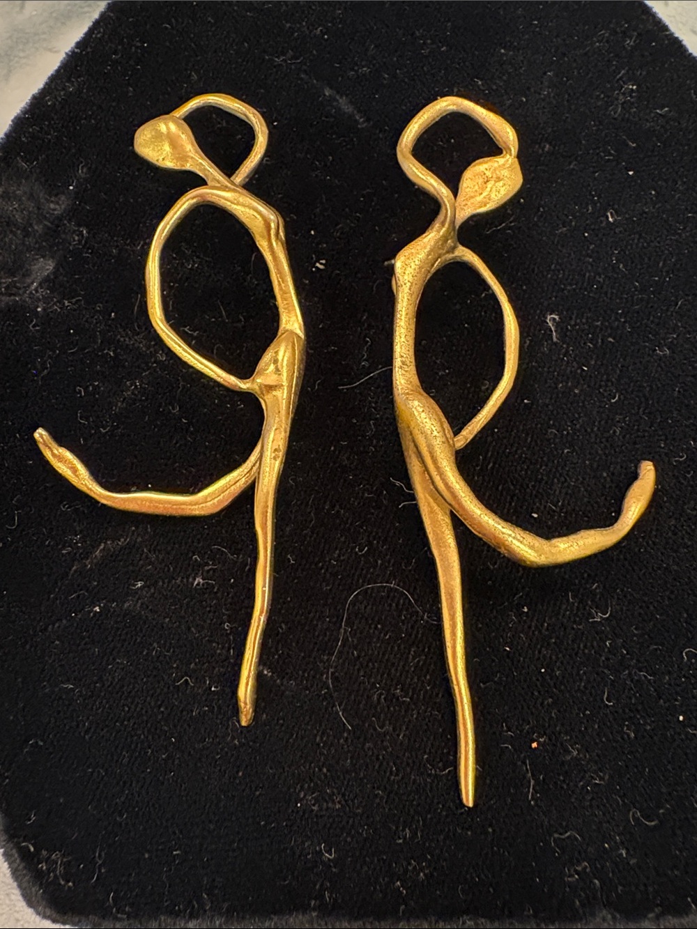 Vintage Gold Abstract Sculptural Dancer Earrings